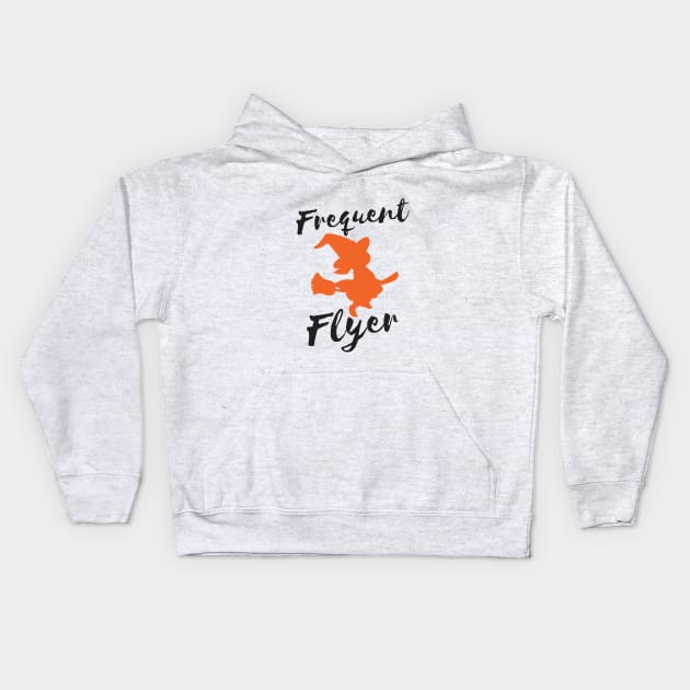 Frequent Flyer Funny Halloween Kids Hoodie by RedYolk